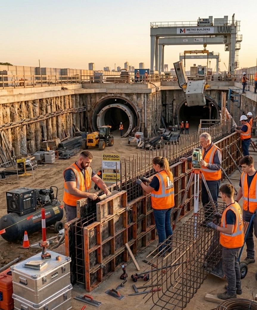 Trabalhadores na obra